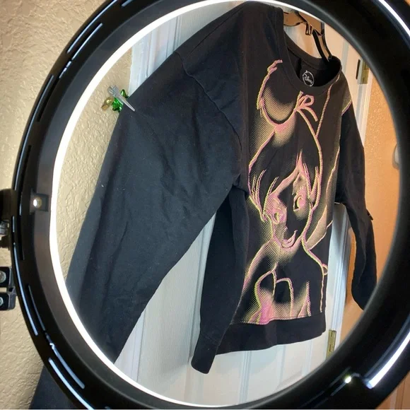 Disney Women Juniors XXL 19 Sweatshirt Pullover Tinker Bell Graphic Lightweight - Picture 5 of 11